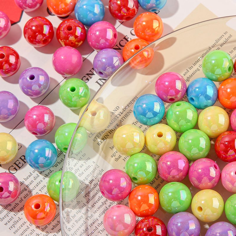 ANCADN 16mm Acrylic Beads Ab Color Beads Round Rainbow Color Beads Multicolor Acrylic Beads for DIY Jewelry Making (Rainbow) - Image 5